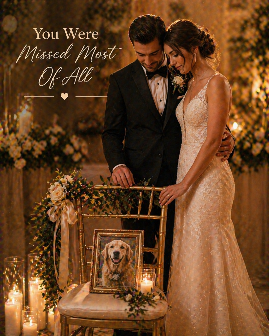 Save Me a Seat Memorial Wedding Portrait