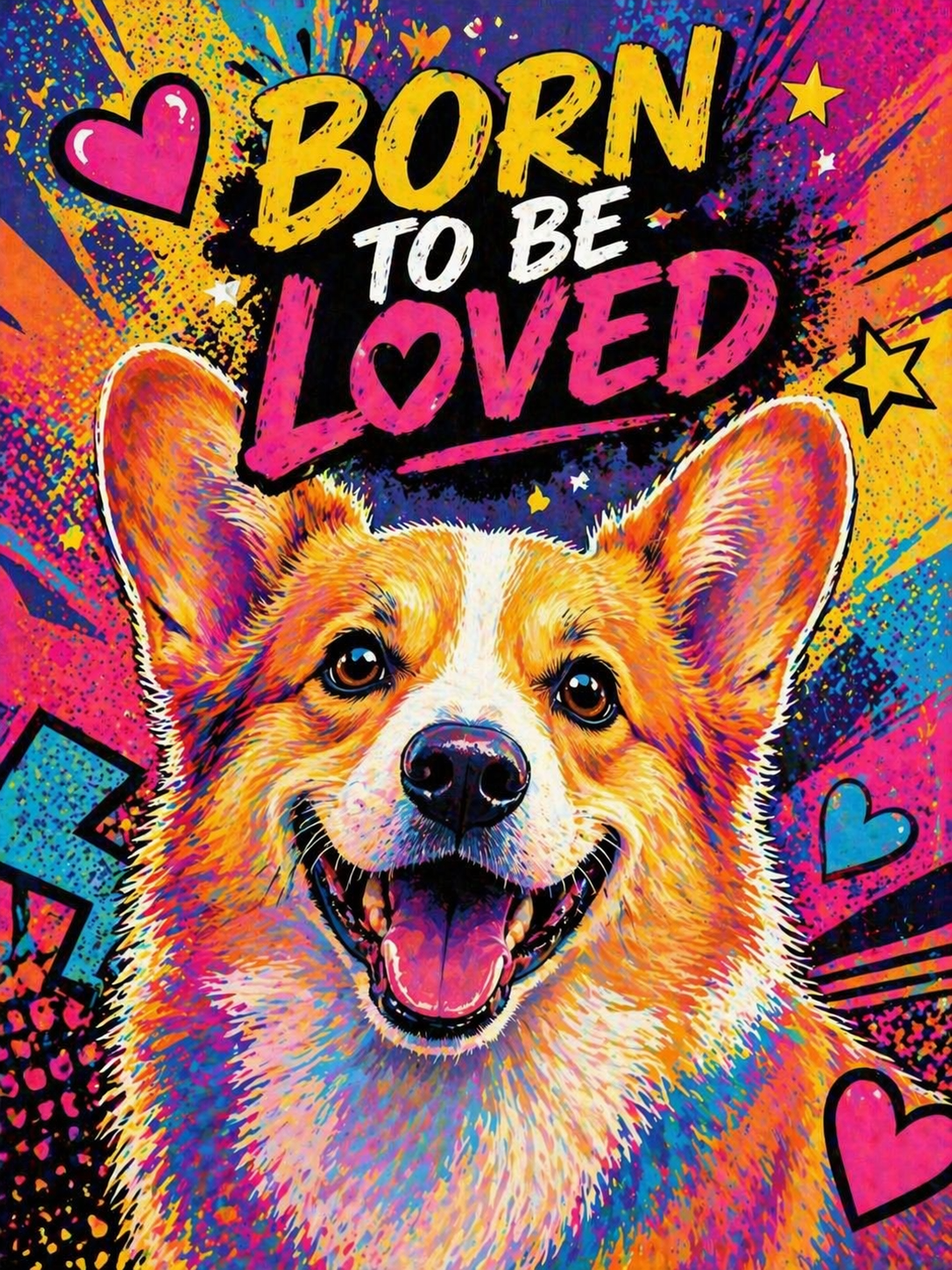 “Born To Be Loved” Portrait Pop Art