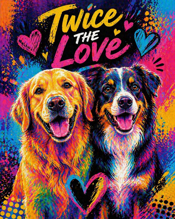 Forever Joy Multi-Pet Pop Art Portrait